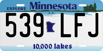 MN license plate 539LFJ