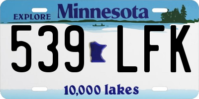 MN license plate 539LFK