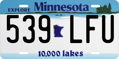 MN license plate 539LFU