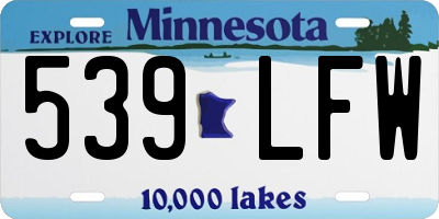 MN license plate 539LFW