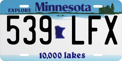 MN license plate 539LFX
