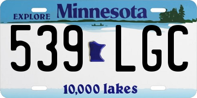 MN license plate 539LGC