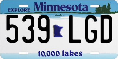 MN license plate 539LGD