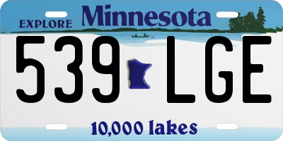 MN license plate 539LGE