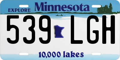 MN license plate 539LGH