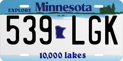 MN license plate 539LGK