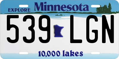 MN license plate 539LGN