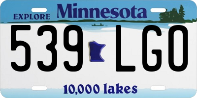 MN license plate 539LGO
