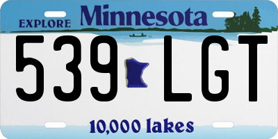 MN license plate 539LGT