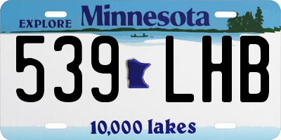 MN license plate 539LHB