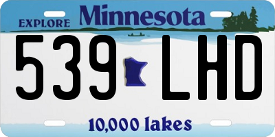 MN license plate 539LHD