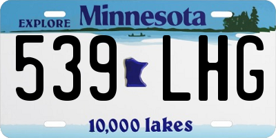 MN license plate 539LHG