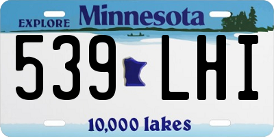 MN license plate 539LHI
