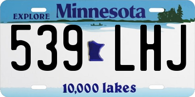 MN license plate 539LHJ