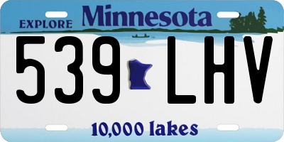 MN license plate 539LHV