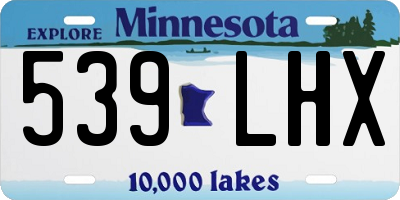 MN license plate 539LHX