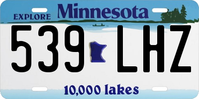 MN license plate 539LHZ