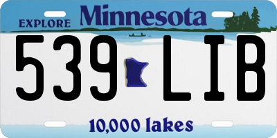 MN license plate 539LIB