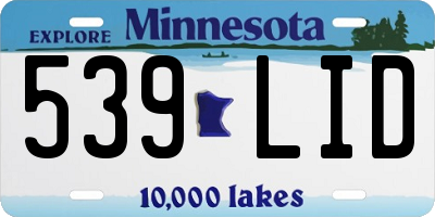 MN license plate 539LID