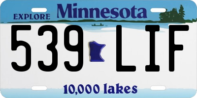 MN license plate 539LIF