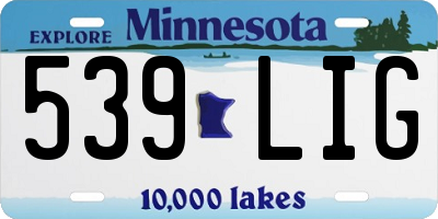 MN license plate 539LIG