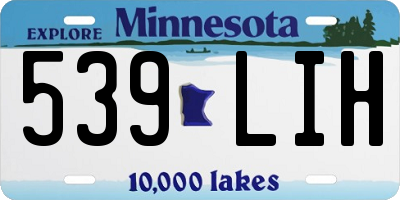 MN license plate 539LIH