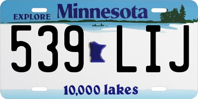 MN license plate 539LIJ