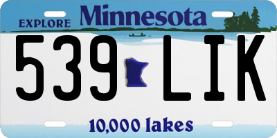 MN license plate 539LIK