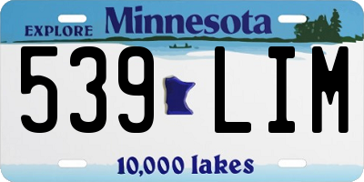 MN license plate 539LIM