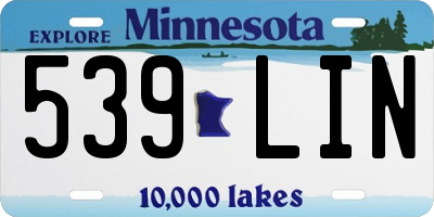 MN license plate 539LIN