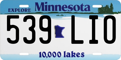 MN license plate 539LIO