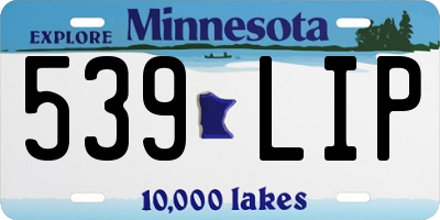 MN license plate 539LIP
