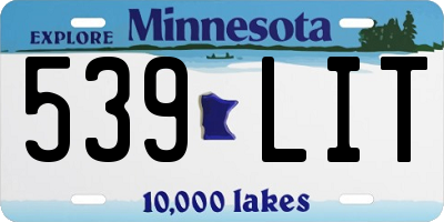 MN license plate 539LIT