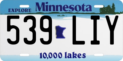 MN license plate 539LIY