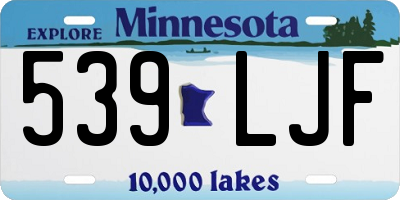 MN license plate 539LJF