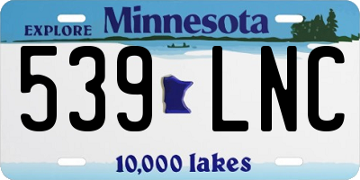 MN license plate 539LNC