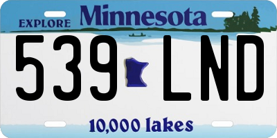 MN license plate 539LND