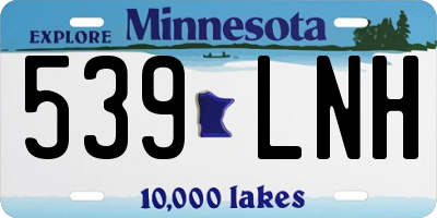 MN license plate 539LNH