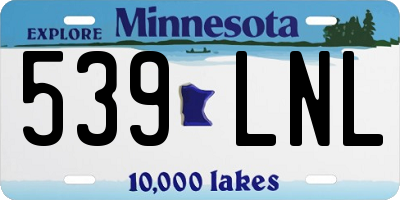 MN license plate 539LNL