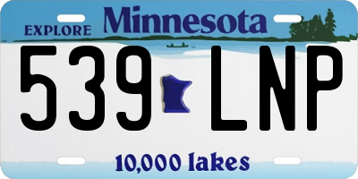 MN license plate 539LNP