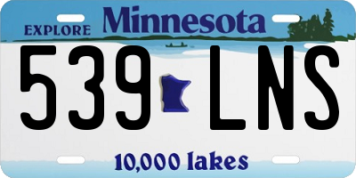 MN license plate 539LNS