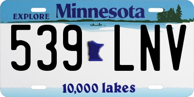 MN license plate 539LNV