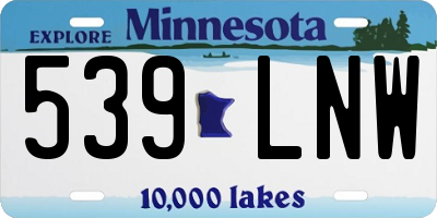 MN license plate 539LNW