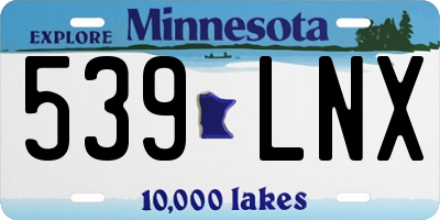 MN license plate 539LNX