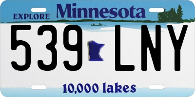 MN license plate 539LNY