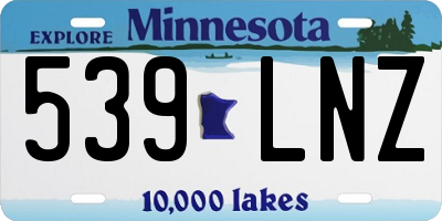 MN license plate 539LNZ