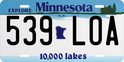 MN license plate 539LOA