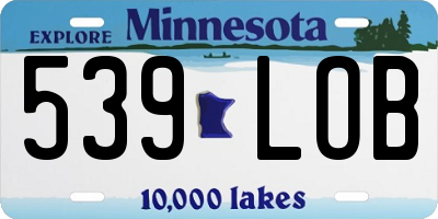 MN license plate 539LOB