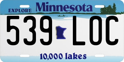 MN license plate 539LOC