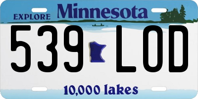 MN license plate 539LOD
